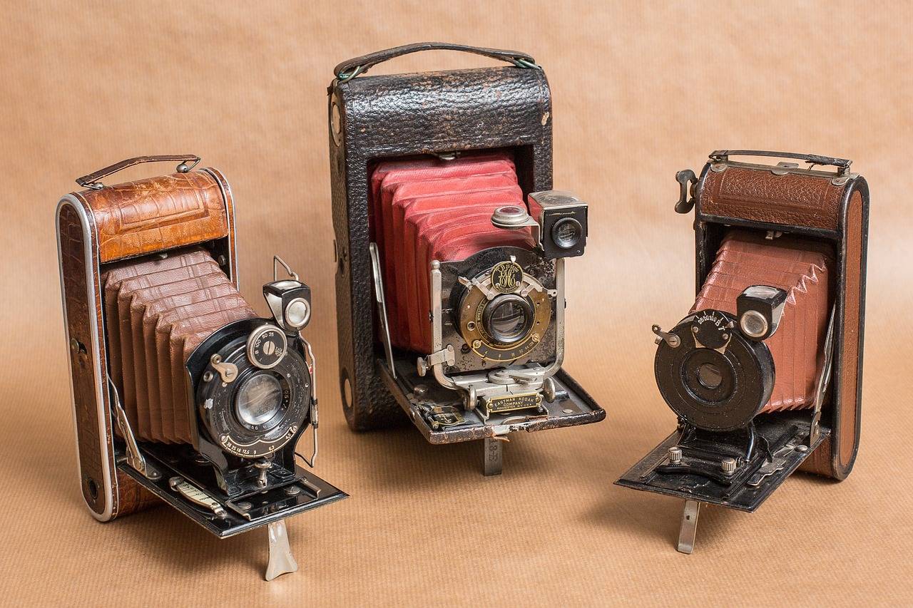 3 old cameras