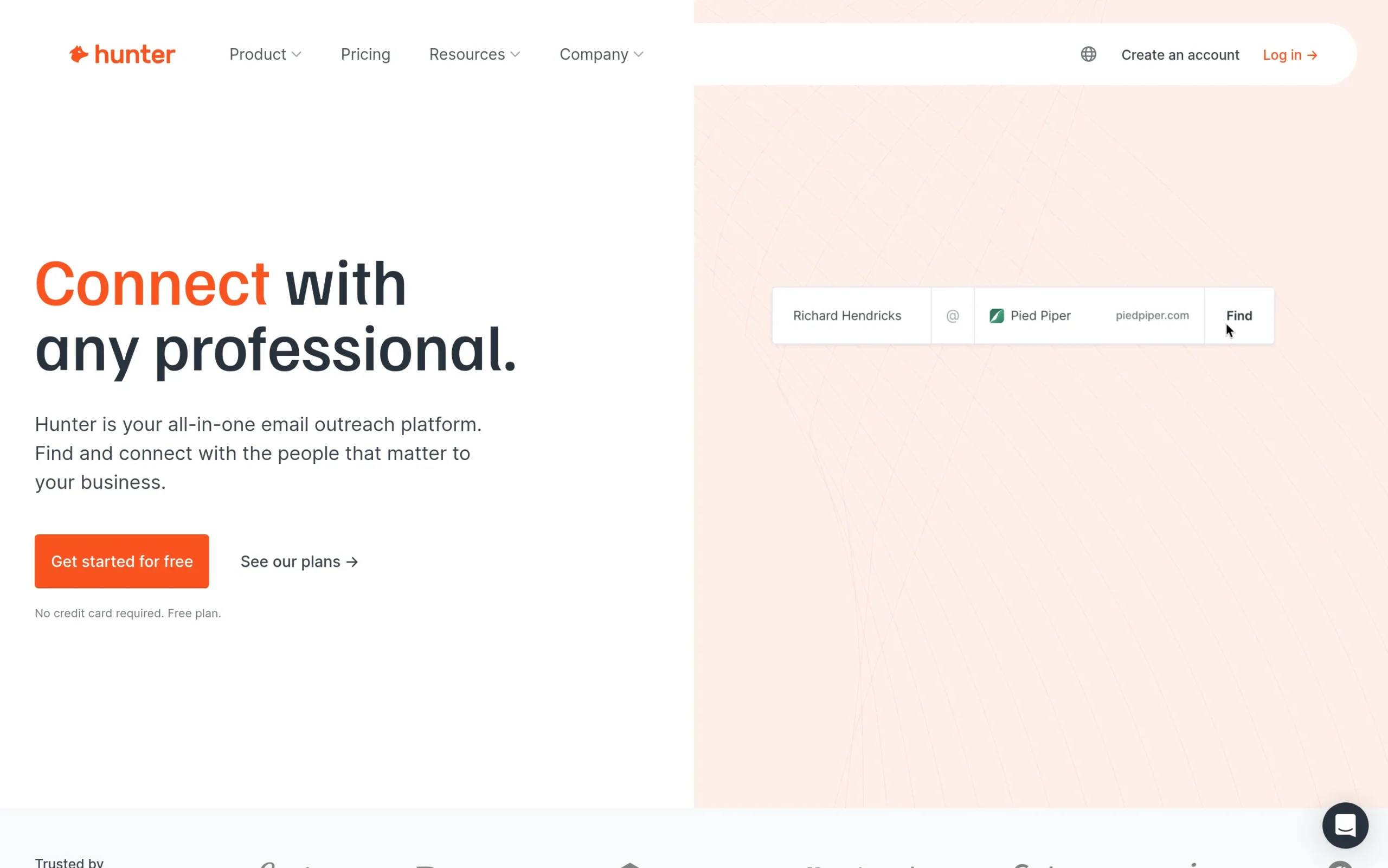 Hunter interface showing key features and dashboard