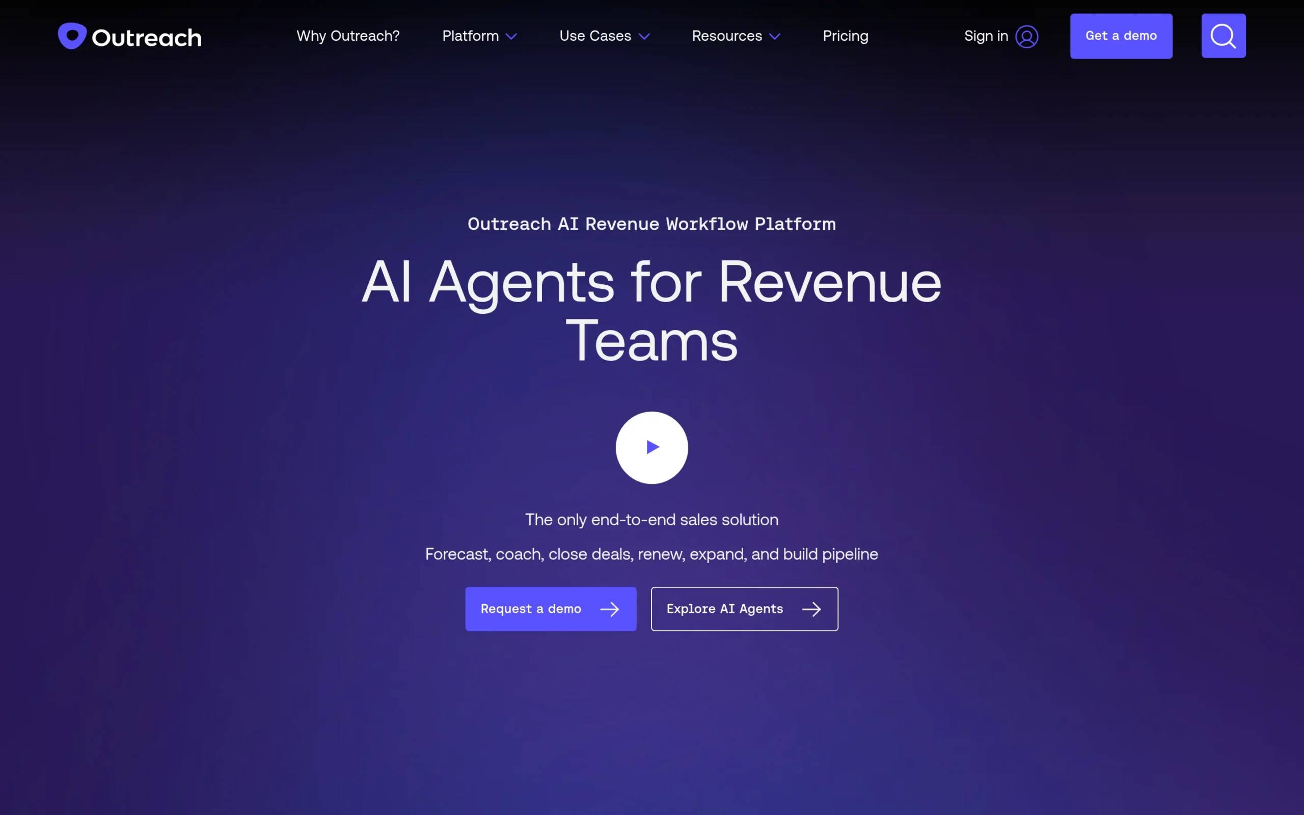 Outreach interface showing key features and dashboard