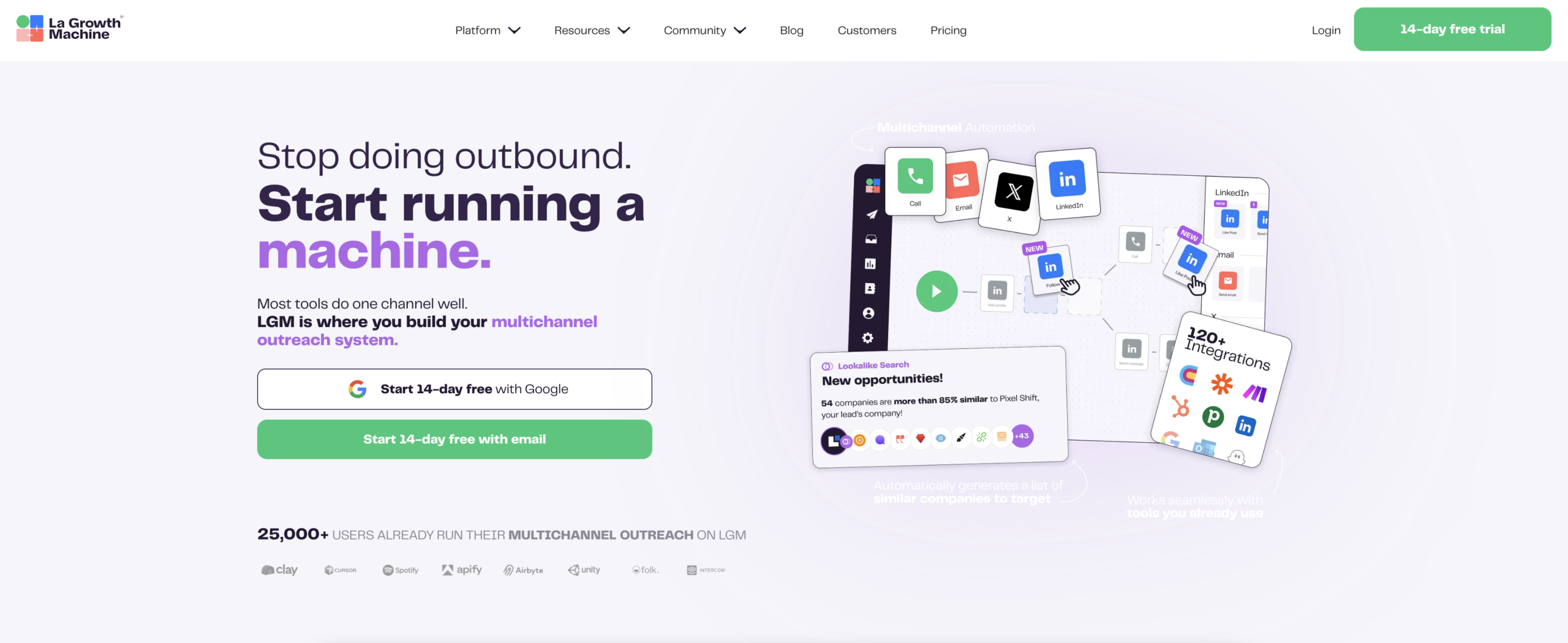 La Growth Machine multichannel outreach platform