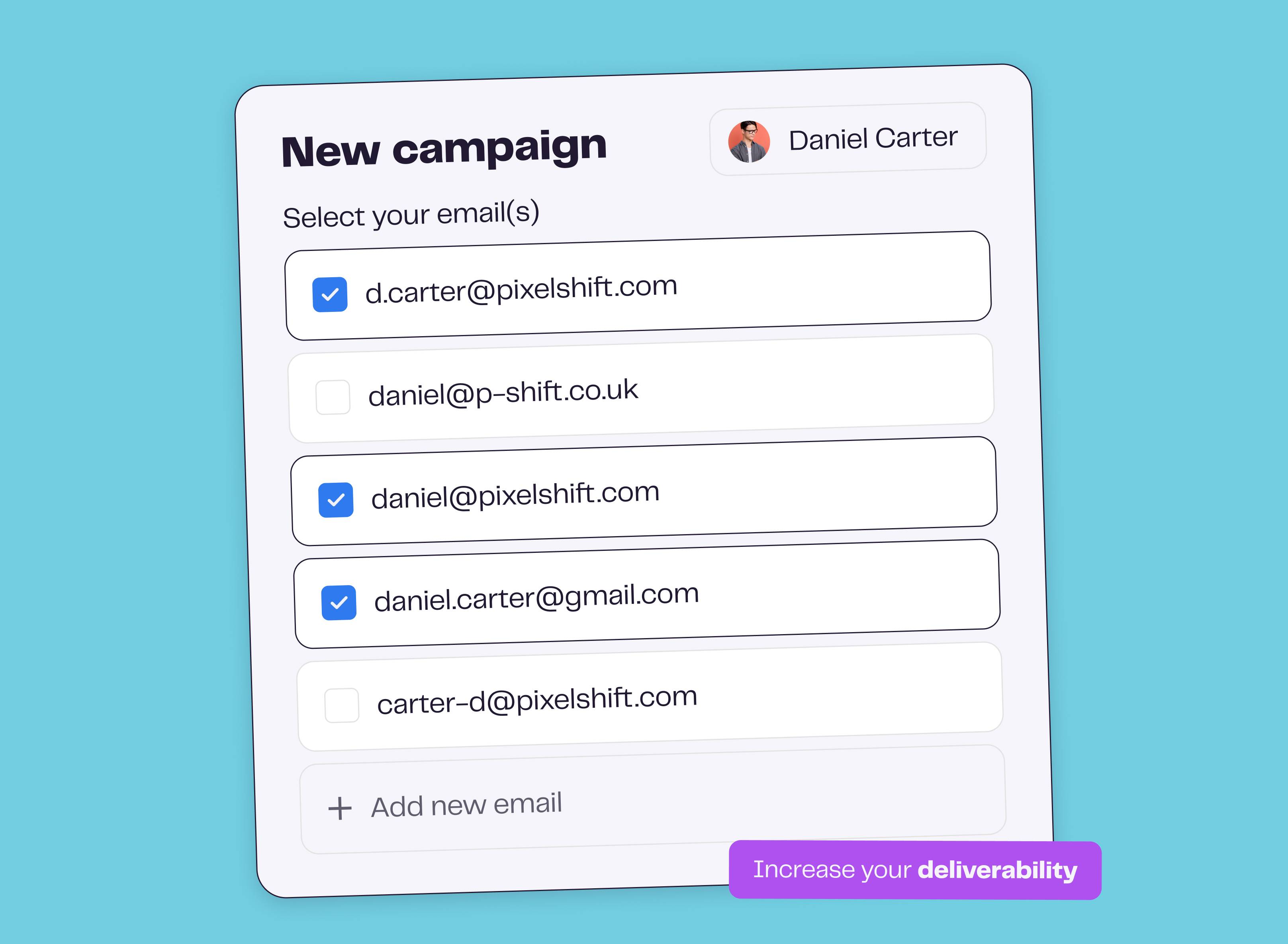 Send more emails with multiple email adresses