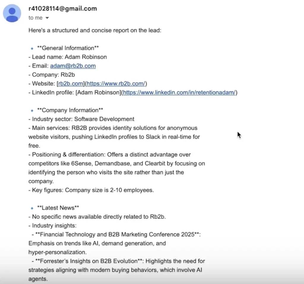 Complete, automatically curated pre-call briefing
